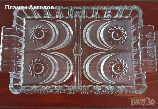 Кристален поднос и малка кристална ваза. , снимка 9 - Вази - 54085454