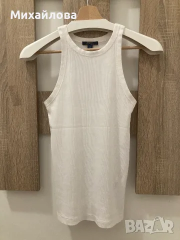Бял рипсен топ на POLO RALPH LAUREN, размер S, нов без етикет, снимка 2 - Потници - 55496347