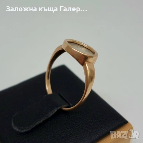 Стилен златен пръстен с перламутър – 585, 2,10г, снимка 5 - Пръстени - 54215145