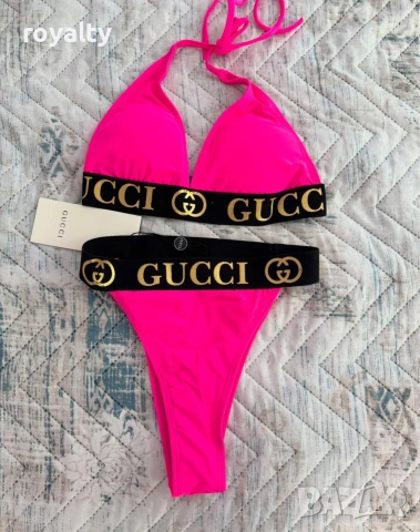 Gucci Нов Розов Дамски Бански Две Части Гучи 