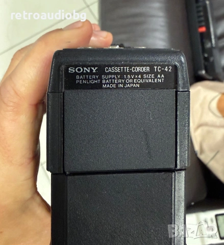 🔈Ретро журналистически касетофон Sony TC-42 – профилактиран, с оригинален калъф🔈, снимка 14 - Радиокасетофони, транзистори - 55192421
