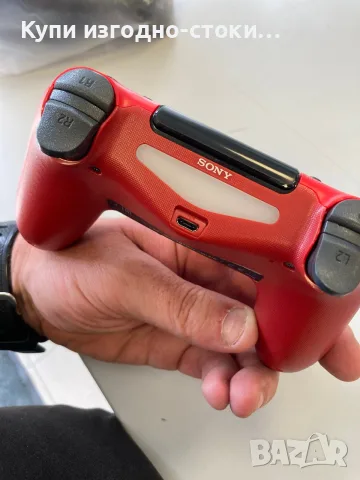 Червен джойстик за PS4, снимка 4 - Аксесоари - 55322346