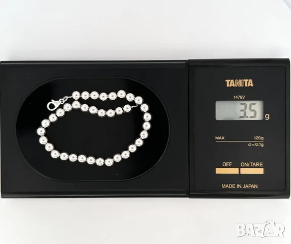 Ръчно направена гривна Sfere d’oro - 3.5g. - 18Kt - бяло злато, снимка 5 - Гривни - 55531868