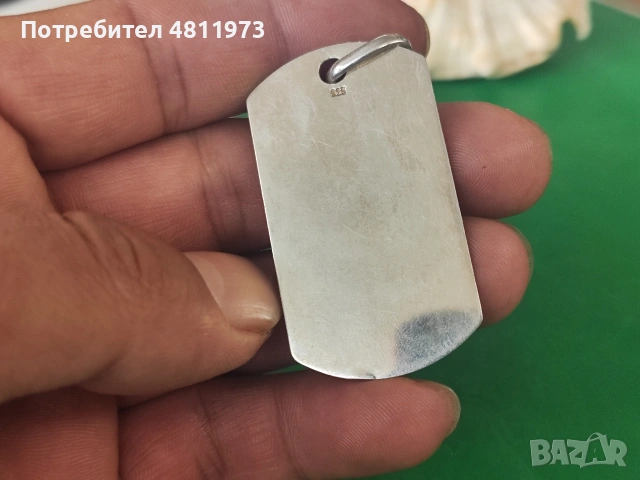 Голям сребърен медальон плочка 925, снимка 2 - Колиета, медальони, синджири - 54430859