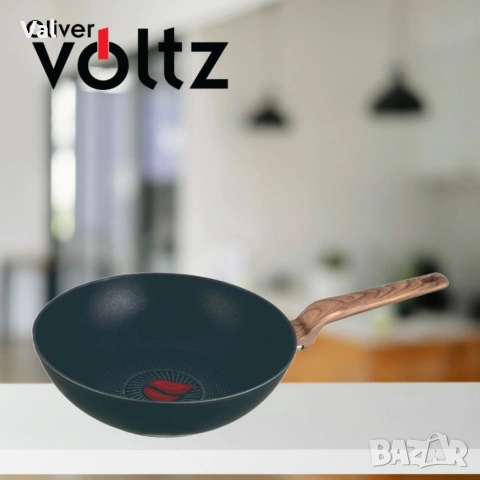 Тиган Уок Voltz Paris, 30x8.5см., Топлинен сензор, Кован алуминий, Незалеп. покритие, Индукция, снимка 4 - Съдове за готвене - 54999012