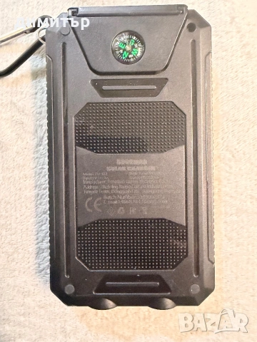 Нова соларна Power Bank батерия 8000 mAh с LED фенер, компас и 2 USB изхода, снимка 4 - Друга електроника - 54584634
