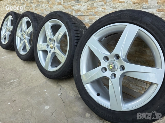 ОРИГИНАЛНИ джанти+гуми 17 ' цола 5x112 57,1 Seat / СЕАТ VW AUDI Skoda 7,J ET54, снимка 6 - Гуми и джанти - 55021040