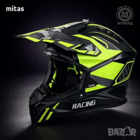 Кросова каска RACING, Full Face, DOT Сертификат, Размер: S; M; L; XL, снимка 6 - Аксесоари за велосипеди - 50060287