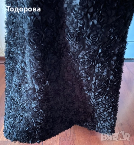 Официална черна рокля - горна част бюстие, асиметрична, снимка 3 - Рокли - 54574193