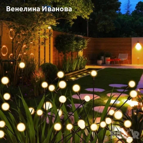 Соларни градински лампи Светулки 6 LED | Комплект 2 броя | IP65 | До 15 часа работа , снимка 6 - Соларни лампи - 55508720