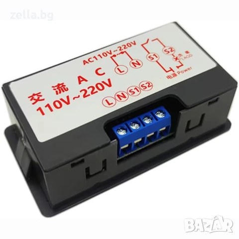 Програмируемо реле за време 220V | Дигитален таймер T1/T2 с двоен LED дисплей | 6 режима 10008, снимка 4 - Части и Платки - 54655901