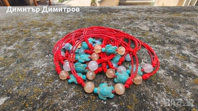 На едро по 100 броя гривни с естествени камъни и костенурка. Бижута Луди гъби. Ръчна изработка.