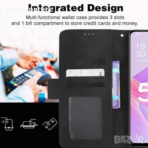 ZTE Blade A56 калъф – портфейл с PU кожа, слотове за карти, протектор, 5 цвята, снимка 3 - Калъфи, кейсове - 54639944