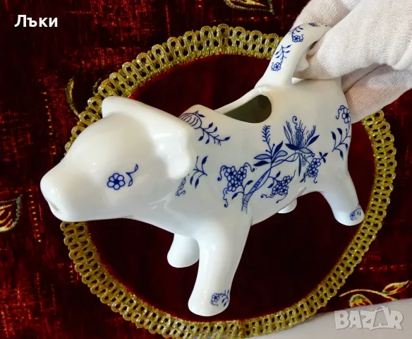 Порцеланова каничка Крава,ръчно рисувана. , снимка 7 - Антикварни и старинни предмети - 55335239