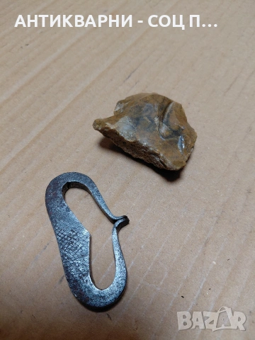 Комплект Стар Ръчно Кован Чакмак С Кремъчен Камък. НОМЕР 1441., снимка 2 - Антикварни и старинни предмети - 54175911