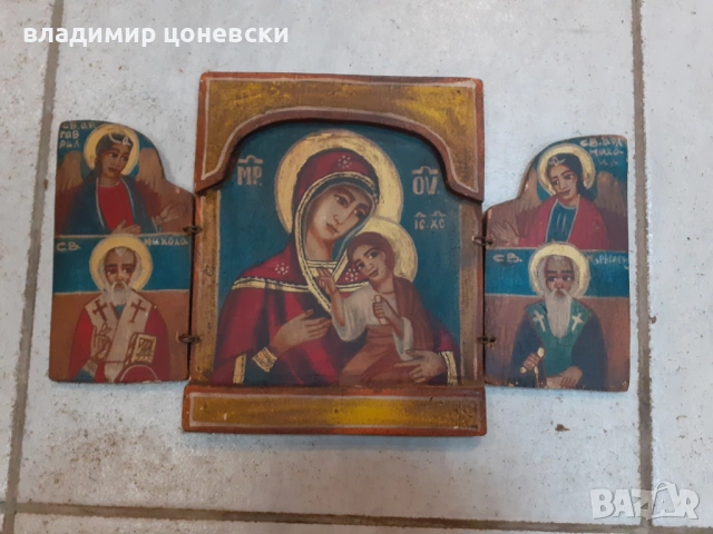 Икона,ръчно рисувана,възрожденски стил,