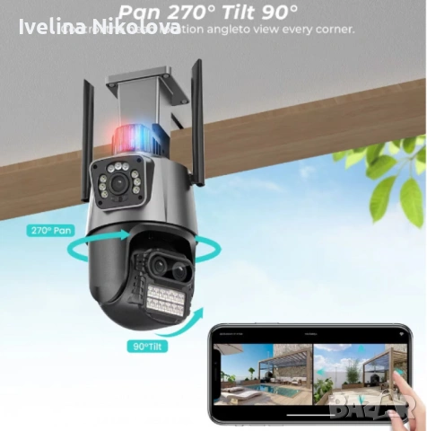 Камера за наблюдение 4K Ultra HD,8MP,датчик за движение,нощно виждане,двупосочна аудио връзка, снимка 7 - IP камери - 54491332