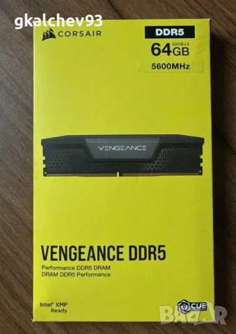 Нова RAM Corsair 64GB (2x32GB) DDR5 5600MHz CL40