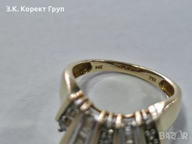 Дамски златен пръстен 14К 585 / 4,17 гр, снимка 5 - Пръстени - 54546318