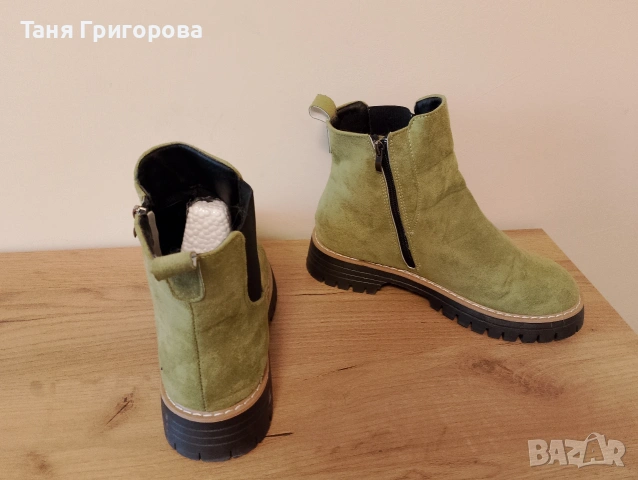 Боти в тревисто зелено/ цвят лайм, снимка 4 - Дамски боти - 54492492
