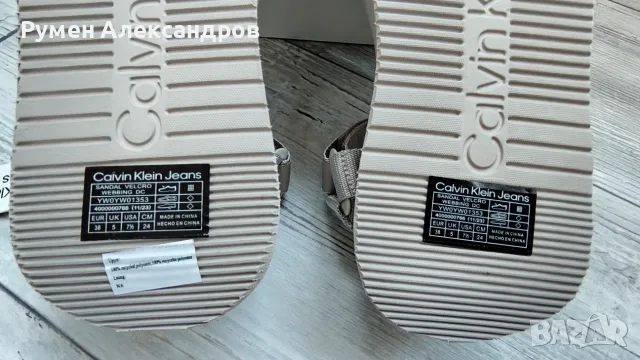 Чисто нови дамски сиви сандали CALVIN KLEIN JEANS EUR38, снимка 11 - Сандали - 55553104