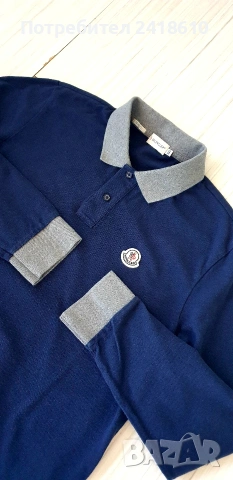 Moncler Pique Cotton Slim Fit Mens Size 2XL ОРИГИНАЛ Мъжка блуза!, снимка 4 - Блузи - 54730577
