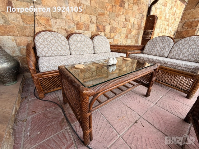 Комплект ЕСТЕСТВЕН РАТАН, снимка 9 - Дивани и мека мебел - 54196323
