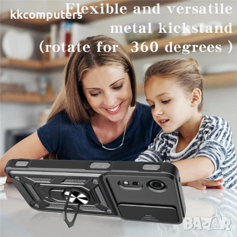 Калъф за ZTE nubia Neo 2 5G със Слайд Капак за Камерата, Стойка и Протектор – 6 цвята, снимка 5 - Калъфи, кейсове - 54124970