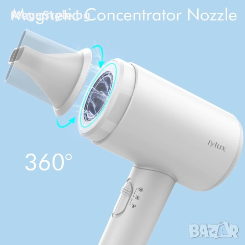 Lylux Cordless Hair Dryer – Безжичен йонен сешоар с високоскоростен мотор, снимка 3 - Сешоари - 55276463