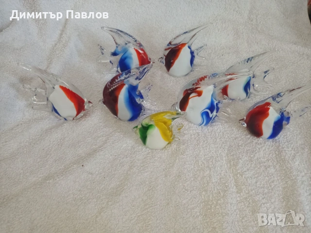риби от масивно цветно стъкло тип Мурано, снимка 6 - Декорация за дома - 53419705