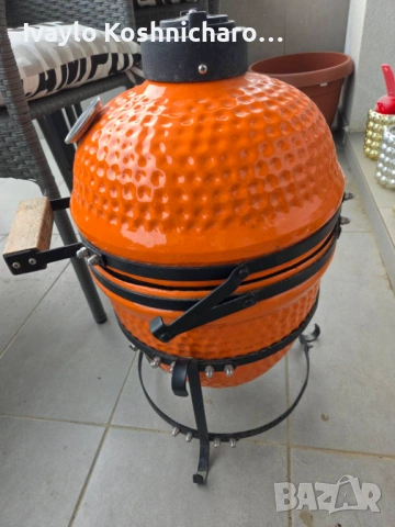 Керамично барбекю Kamado BergHOFF 33 см (13") – оранжево, снимка 2 - Барбекюта - 54780919