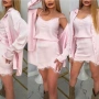 Дамски Комплект Сатен 3 Части Сет Различни Цветове , снимка 1