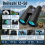 Мощен ловен бинокъл Beileshi 12×50 за лов наблюдение на птици животни природа далечни разстояния, снимка 2