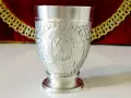 Калаена чаша за вино с картини на Eduard von Grützner. , снимка 1