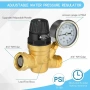 Регулатор на налягането на водата 3/4" с манометър – Редуктор до 160 PSI за напояване хидрофор 10367, снимка 4