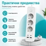 Смарт Разклонител Aerbes с 3 контакта 4 USB портове Type-C и 2м кабел, снимка 4