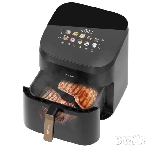 Безмаслен фритюрник CecoFry&Grill Smokin' 8500, 8,5л, 2200W, черен, 10 програми, снимка 2 - Фритюрници - 54983139