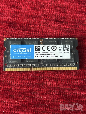 RAM памет за лаптоп Crucial 8GB DDR3L-1600 SODIMM
