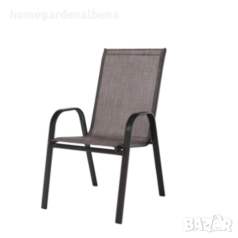 Стифиращи се градински столове стомана и текстил – комплект 2 бр., кафяви, снимка 5 - Градински мебели, декорация  - 54118257