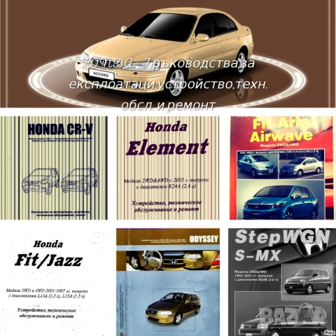 HONDA-7 ръководства за експлоатация,техн.обслужване и ремонт (на CD)