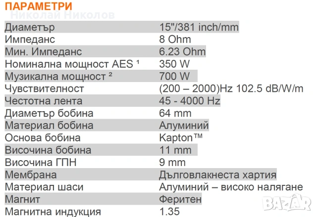 2 броя говорители 15 инча OBERTON 15L400, снимка 7 - Тонколони - 55225807