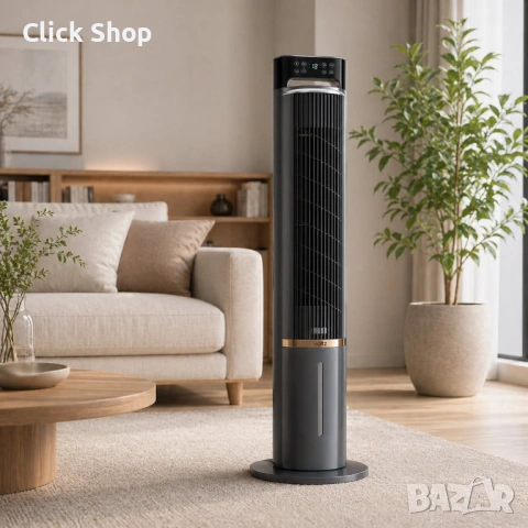Вентилатор кула Oliver Voltz OV51761CT, 75W, 3 скорости, резервоар 3 л., охлаждане, Черен, снимка 3 - Вентилатори - 54824657