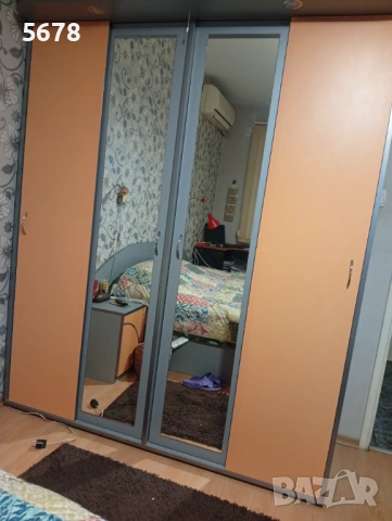 Спалня комплект с две нощни шкафчета и гардероб, снимка 2 - Спални и легла - 54073596