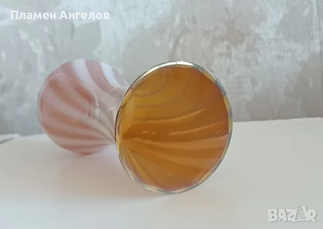 Винтидж стъклена ваза - Ретро Бохо Стил 70те години. , снимка 5 - Вази - 55620566