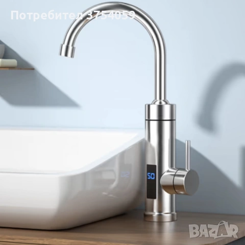 Електрически смесител за моментално загряване на водата с Led дисплей, снимка 3 - Смесители - 55161621