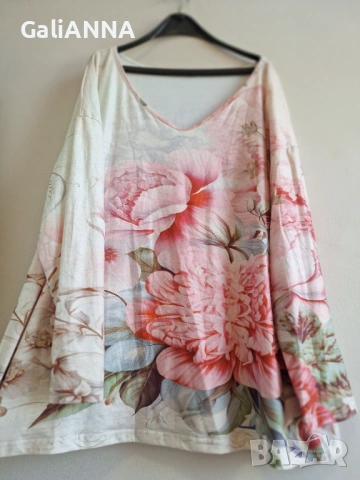 СТРАХОТНА ТУНИКА В НЕЖНИ ЦВЕТОВЕ 3XL-4XL, снимка 3 - Туники - 54812986