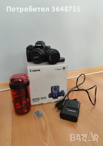 Canon EOS M50 + 2 обектива + раница + аксесоари / 4K / Vlog