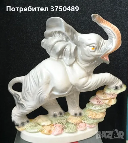 Порцеланова фигурка на слон, снимка 3 - Декорация за дома - 55444628