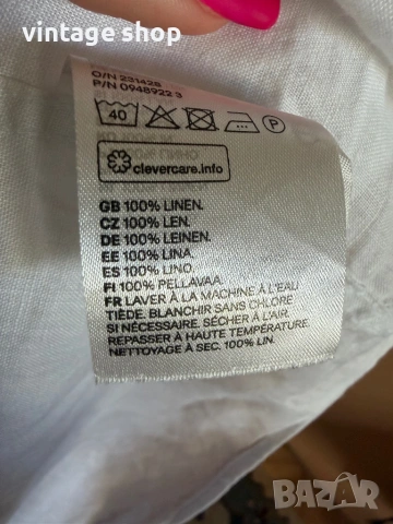 Мъжка ленена риза H&M, размер XL, снимка 7 - Ризи - 54940110