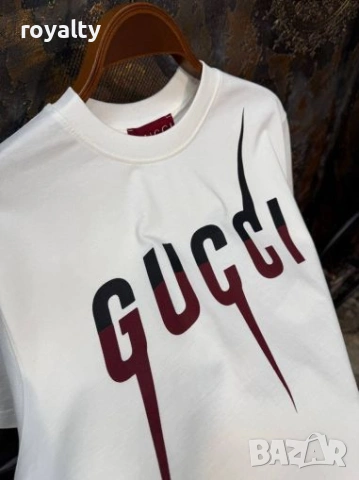 Gucci Нова Бяла Мъжка Тениска Гучи , снимка 2 - Тениски - 54100032